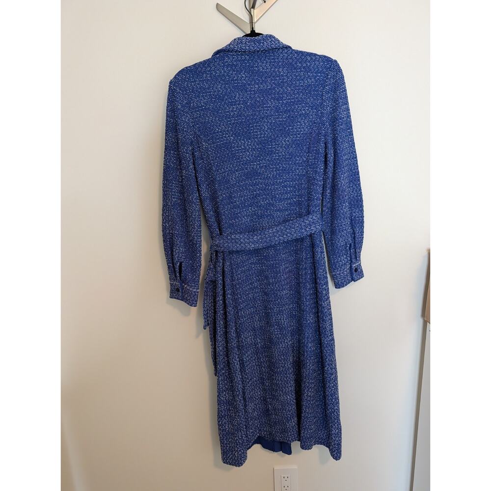 Misook Belted Tweed Knit Midi Dress - Starry Night Blue Size Small - Picture 8 of 12